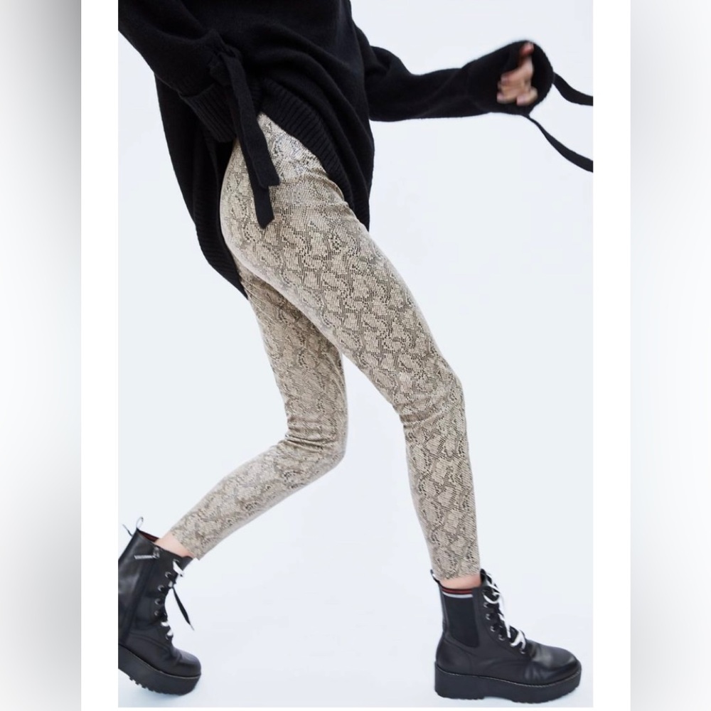 - Zara snake skin print leggings